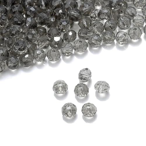 Dunkelrote 4/6 mm 40 Stück Rondelle Österreichische facettierte Kristallglasperlen Runde lose Abstandsperlen für die Schmuckherstellung-Grau-4,0 mm (120 Stück) von JMGDJ