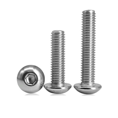 ISO7380 Sechskantschraube aus Edelstahl M2 M2,5 M3 M4 M5 M6 M8 M10 M12 Sechskant 304 SS Innensechskantschraube Gewinde Maschinenmetallschrauben-M6 (15 Stück)-4 von JMGDJ