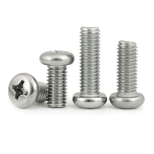 M1,6 M2 M2,5 M3 M3,5 M4 M5 M6 M8 GB818-85 A2-70 304 Edelstahl Kreuzschlitzschrauben mit rundem Flachkopf, 50 Stück, M1,6-5 mm von JMGDJ