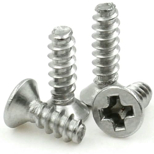 M1 M1.2 M1.4 M1.7 M2 M2.2 M2.5 M3 M4 304 Edelstahl Kreuzschlitz Senkkopf Flachschwanz Selbstschneidende Schraube-M1.0 (800 Stück)-5mm von JMGDJ