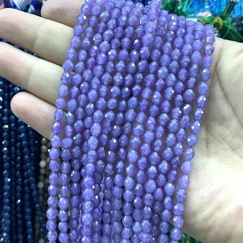 Naturstein, facettiert, oval, 5 x 6 mm, rosa Aventurin, lose Abstandsperlen für Schmuckherstellung, DIY-Ohrringe, Armbänder, Charms, Zubehör – Amethyst-Chalcedon – 5 x 6 mm, 27–29 Stück von JMGDJ