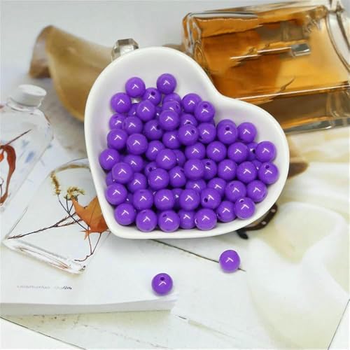Runde Acrylperlen in Bonbonfarben, 6 mm, 8 mm, 10 mm, lose Kugeln, Abstandsperlen für Handarbeiten und Schmuckherstellung, Dunkelviolett, 3,0 mm, 1000 Stück von JMGDJ