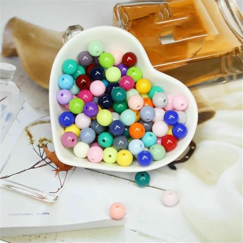 Runde Acrylperlen in Bonbonfarben, 6 mm, 8 mm, 10 mm, lose Kugeln, Abstandsperlen für Handarbeiten und Schmuckherstellung, Farbmischung, 12 mm, 25 Stück von JMGDJ