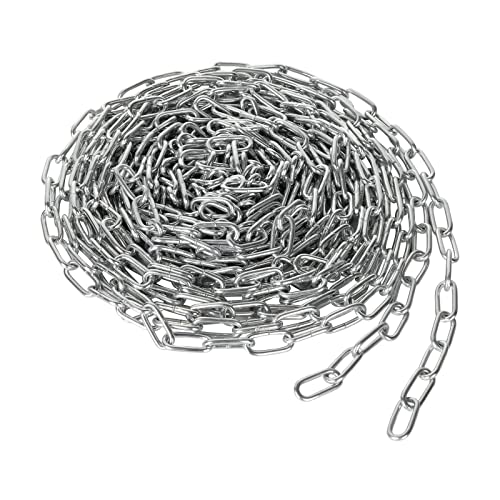 JMIATRY 10 m lange 304 Edelstahlkette, 3 mm robuste Kettenglieder, verzinkter Stahl, geschweißte Gliederkette für Zauntor, Garagentore, Schwingketten und Fahrrad-Sicherheitsschloss JMIATRY 10 m lange 304 Edelstahlkette, 3 mm robuste Kettenglieder, verzinkter Stahl, geschweißte Gliederkette für Zauntor, Garagentore, Schwingketten und Fahrrad-Sicherheitsschloss von JMIATRY