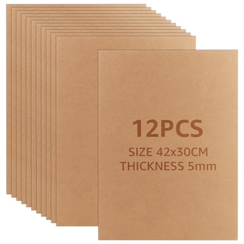 JMIATRY 12 Stück MDF Holzplatten zum Basteln, 42x30CM MDF Platten, 5mm Mittlere Dichte Fiberboard Holz Blatt für Laser, Laubsäge, CNC Router, Modellierung JMIATRY 12 Stück MDF Holzplatten zum Basteln, 42x30CM MDF Platten, 5mm Mittlere Dichte Fiberboard Holz Blatt für Laser, Laubsäge, CNC Router, Modellierung von JMIATRY