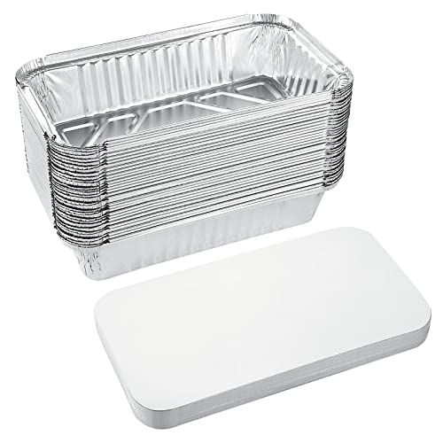 JMIATRY 50 Stück Aluminiumfolien-Tabletts mit Deckel, 25x14x5.4 cm tiefe Folienschalen, 1250 ml Einweg-Folien-Lebensmittelbehälter mit Deckel zum Backen, Lebensmittelaufbewahrung, Takeaway und Party JMIATRY 50 Stück Aluminiumfolien-Tabletts mit Deckel, 25x14x5.4 cm tiefe Folienschalen, 1250 ml Einweg-Folien-Lebensmittelbehälter mit Deckel zum Backen, Lebensmittelaufbewahrung, Takeaway und Party von JMIATRY