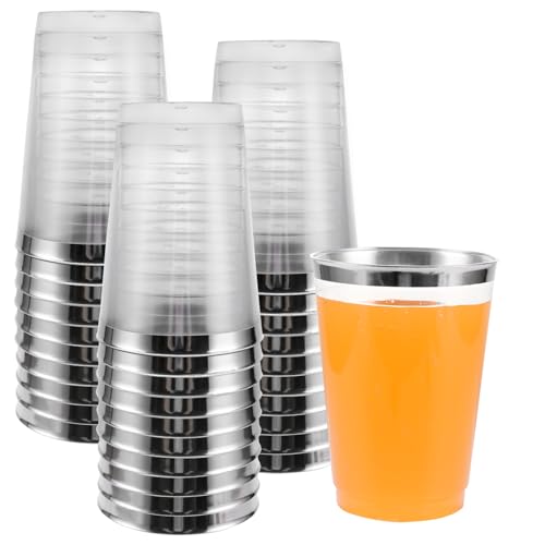 JMIATRY 50 Stück Plastikbecher, 360ml Kunststoffbecher Transparent, Wiederverwendbare Trinkbecher für Cocktail, Champagner, Bier, Soda, Getränk von JMIATRY