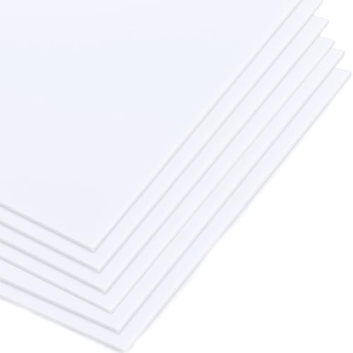 JMIATRY 6 Stück Acrylplatte A5, Acrylglas Platte, Weiß Acrylplatte für Wandarbeiten, Glas-Bilderrahmen, DIY-Projekte, Schilder und Malerei - 148x210x3MM von JMIATRY