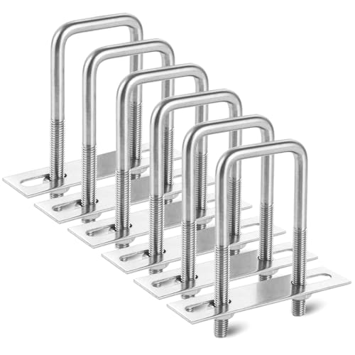JMIATRY 6 Stück U Bügel mit Gewinde M8 Bügelschraube, U Bolzen 40x100mm für Zaunpfosten, Rohr Befestigung, Auto Abschleppen JMIATRY 6 Stück U Bügel mit Gewinde M8 Bügelschraube, U Bolzen 40x100mm für Zaunpfosten, Rohr Befestigung, Auto Abschleppen von JMIATRY