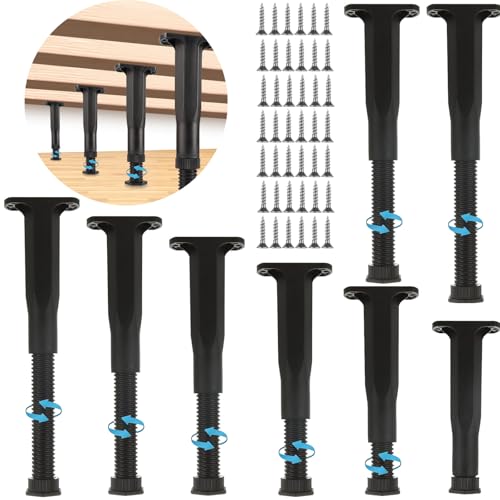 JMIATRY 8 Stück Möbelfüße Verstellbar 195-345MM Tischbeine Möbelfüße Höhenverstellbar Schwarz Möbelbeine für Möbel Sofa Bett Nachttisch Schrank von JMIATRY