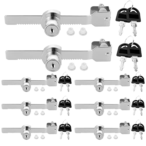 JMIATRY 8 Stück Vivariumschloss, Vivariumschloss, Schiebetür aus Glas mit 16 Schlüsseln, Schrank-Ratschenschloss für Glastür, Schrank, Vitrine, Schubladen, Schrank, Briefkasten von JMIATRY