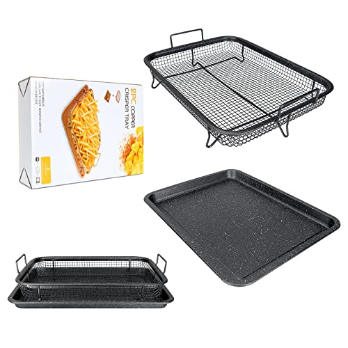JMIATRY Antihaft-Ofen-Grillblech, Backbleche für den Ofen, antihaftbeschichtet, Chip-Blech mit Karbonstahl-Backblech, Ofenblech, Kupfer, Crisper, Luftfritteuse, 2-teiliges Set JMIATRY Antihaft-Ofen-Grillblech, Backbleche für den Ofen, antihaftbeschichtet, Chip-Blech mit Karbonstahl-Backblech, Ofenblech, Kupfer, Crisper, Luftfritteuse, 2-teiliges Set von JMIATRY