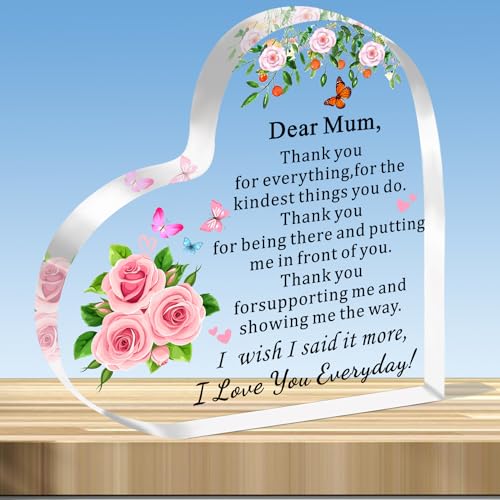 JMIMO Acrylschild mit Aufschrift "Thank You", Geschenk von Tochter, Sohn, Weihnachten, Geburtstag, Geschenke für Mutter, Mutter, liebe Mutter, Geschenk JMIMO Acrylschild mit Aufschrift "Thank You", Geschenk von Tochter, Sohn, Weihnachten, Geburtstag, Geschenke für Mutter, Mutter, liebe Mutter, Geschenk von JMIMO
