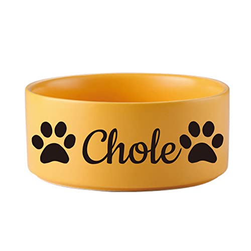 Personalisierte Keramik-Hundenapf Individueller Haustier Name Katze Keramiknapf Welpen Hund Futternapf Boden rutschfest Überlauf Futternapf Kätzchen Welpen Futter Haustier Fütterung Wassernapf(Gelb) Personalisierte Keramik-Hundenapf Individueller Haustier Name Katze Keramiknapf Welpen Hund Futternapf Boden rutschfest Überlauf Futternapf Kätzchen Welpen Futter Haustier Fütterung Wassernapf(Gelb) von JMIPET