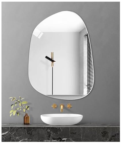 JMITHA Asymmetrisch Spiegel Wand Asymmetrischer Spiegel Glas HD Wandspiegel oder Türspiegel Asymetrischer Rahmenlos Spiegel zum Kleben Dekorative Spiegel Wand Tischspiegel von JMITHA