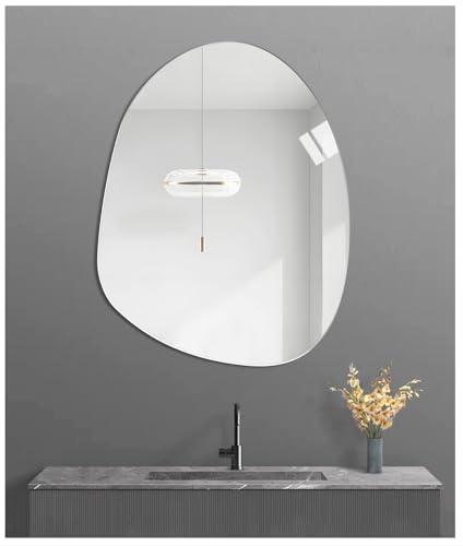 JMITHA Asymmetrisch Spiegel Wand Asymmetrischer Spiegel Glas HD Wandspiegel oder Türspiegel Asymetrischer Rahmenlos Spiegel zum Kleben Dekorative Spiegel Wand Tischspiegel von JMITHA