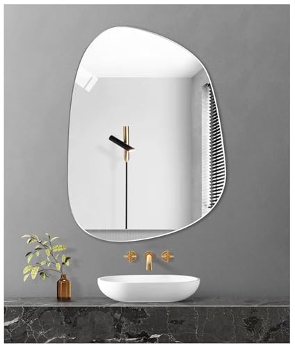 JMITHA Asymmetrisch Spiegel Wand Asymmetrischer Spiegel Glas HD Wandspiegel oder Türspiegel Asymetrischer Rahmenlos Spiegel zum Kleben Dekorative Spiegel Wand Tischspiegel von JMITHA