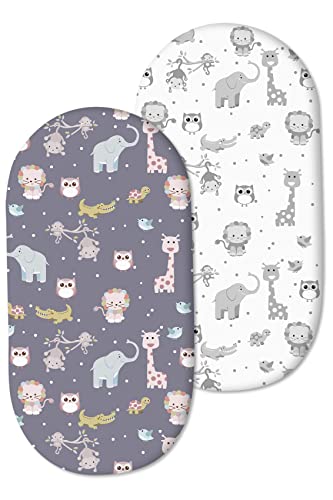 JMITHA Baby Matratzenschoner Spannbettlaken, 2er Sets Spannbetttuch für Kinderwagen Beistellbett Wiege und Stubenwagen -100% Baumwolle Matratzenschutz Spannbetttücher (Set 7) von JMITHA