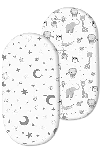 JMITHA Baby Matratzenschoner Spannbettlaken, 2er Sets Spannbetttuch für Kinderwagen Beistellbett Wiege und Stubenwagen -100% Baumwolle Matratzenschutz Spannbetttücher (Set 8) von JMITHA