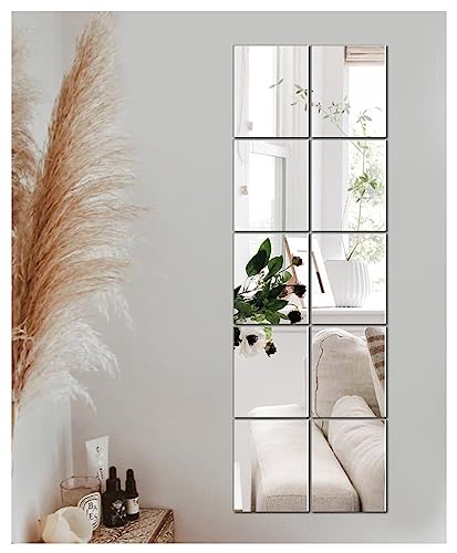 JMITHA Selbstklebende Fliesenspiegel Wandspiegel Spiegelfliesen Selbstklebend HD Glas Spiegel Wandaufkleber Klebespiegel für Schlafzimmer Badezimmer Room Decor von JMITHA