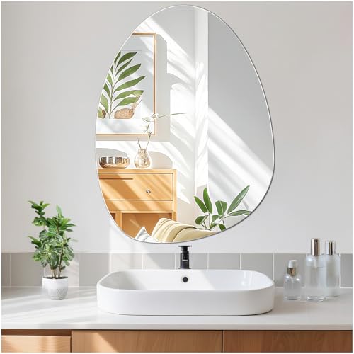 JMITHA Spiegel Asymmetrisch 45x60cm ohne Rahmen HD Glas Wandspiegel Asymmetrischer Spiegel Unregelmäßiger Modern Badspiegel für Bad Flur Wohnzimmer Schlafzimmer von JMITHA