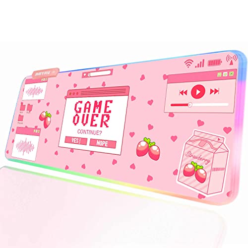 JMIYAV Gaming Over Kawaii RGB Gaming Mauspad Led Erweiterte Groß Cute Schreibtischunterlage Rutschfester Gummi XL Pink Gaming Mousepad Großes Mouse Pad Rosa Mouse Mat für Gamer 800x300 mm JMIYAV Gaming Over Kawaii RGB Gaming Mauspad Led Erweiterte Groß Cute Schreibtischunterlage Rutschfester Gummi XL Pink Gaming Mousepad Großes Mouse Pad Rosa Mouse Mat für Gamer 800x300 mm von JMIYAV