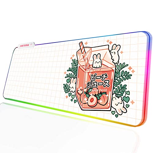 JMIYAV Juice Kawaii RGB Gaming Mauspad Led Erweiterte Groß Weiss Cute Schreibtischunterlage Rutschfester Gummi XL White Gaming Mousepad Großes weißes Mouse Pad Weiß Mouse Mat für Gamer 800x300 mm JMIYAV Juice Kawaii RGB Gaming Mauspad Led Erweiterte Groß Weiss Cute Schreibtischunterlage Rutschfester Gummi XL White Gaming Mousepad Großes weißes Mouse Pad Weiß Mouse Mat für Gamer 800x300 mm von JMIYAV