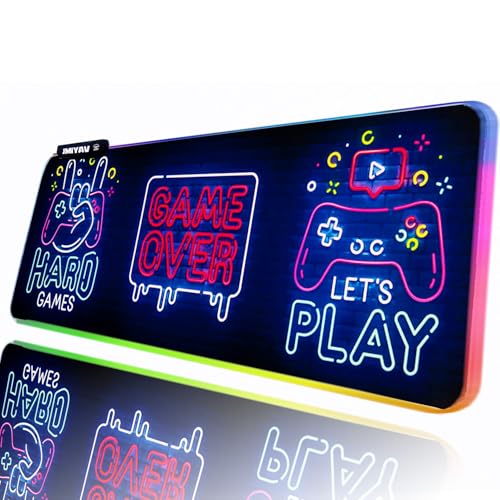 JMIYAV RGB Gaming Mauspad Led Erweiterte Groß Schreibtischunterlage Rutschfester Gummi XL XXL Gaming Mousepad Großes Mouse Pad Led Mousepad für Gamer 800x300 mm Bover von JMIYAV