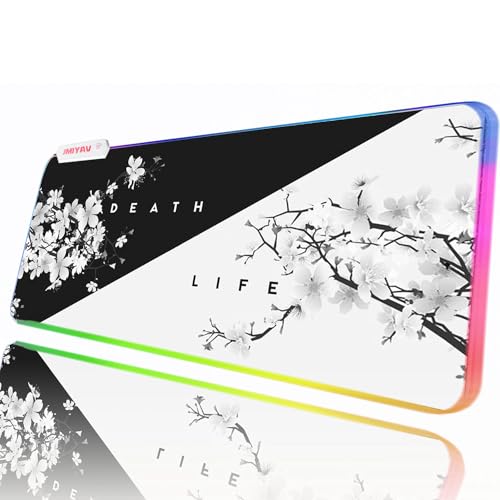 JMIYAV RGB Gaming Mauspad Led Erweiterte Groß Schreibtischunterlage Rutschfester Gummi XL XXL Gaming Mousepad Großes Mouse Pad Led Mousepad für Gamer 800x300 mm DL001-1 von JMIYAV