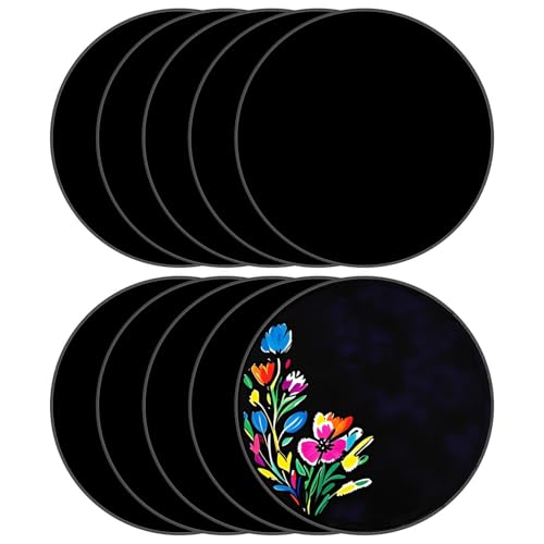 JMNHSOA 10 Stück Acrylplatte Schwarz,15cm Plastikplatte Acrylglas Kunststoffplatte,Rund Acrylscheiben für Weihnachtsschmuck Vinylmalerei Gravur,Hochzeit und DIY Handwerk. von JMNHSOA