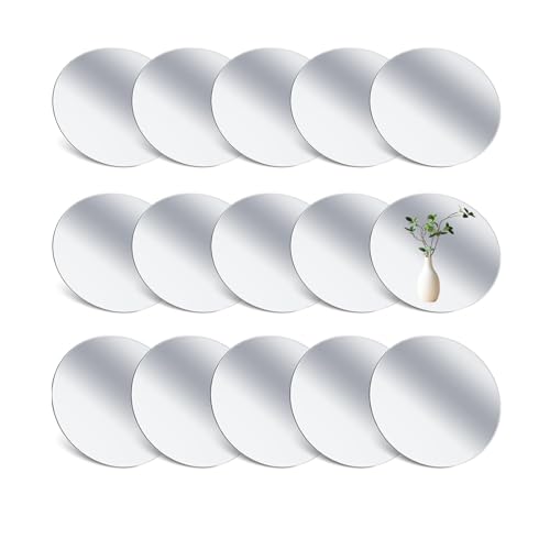 JMNHSOA 15 Stück Runde Kreis Spiegel Wandaufkleber Dekospiegel DIY, 10cm Acryl Spiegel Wand Dekor, Selbstklebende Flexibler Spiegel HD für Schlafzimmer,Wohnzimmer. von JMNHSOA