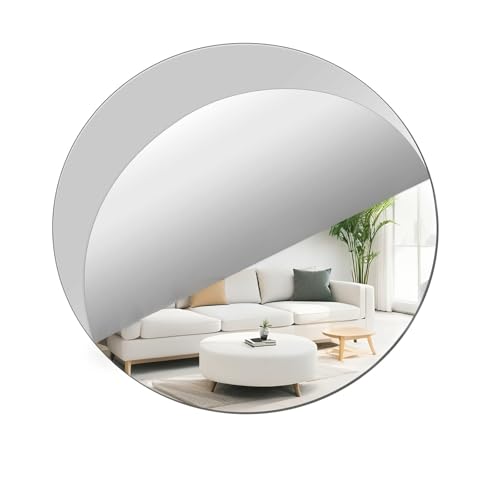 JMNHSOA 25cm Runde Kreis Spiegel Wandaufkleber Dekospiegel DIY,Acryl Spiegel Wand Dekor,Selbstklebende Flexibler Spiegel HD für Schlafzimmer,Wohnzimmer(2mm) von JMNHSOA