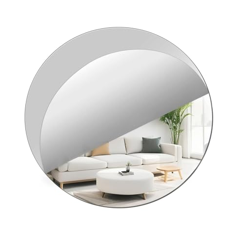 JMNHSOA 35cm Runde Kreis Spiegel Wandaufkleber Dekospiegel DIY,Acryl Spiegel Wand Dekor,Selbstklebende Flexibler Spiegel HD für Schlafzimmer,Wohnzimmer(2mm) von JMNHSOA