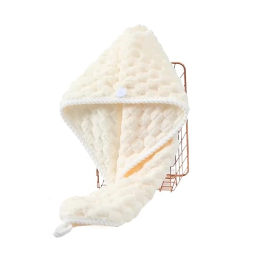 JMORCO Haarturban Mikrofaser-Haarhandtuchwickel, super saugfähiges Handtuch for trockenes Haar, schnell trocknende Handtücher for langes Haar(Beige) von JMORCO