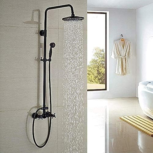Badezimmer Regendusche Mischbatterie Doppelgriff Messing Schwarz Duschset Wasserhahn Wandhalterung Regendusche Mischbatterie Handbrause Badezimmer Regendusche Mischbatterie Doppelgriff Messing Schwarz Duschset Wasserhahn Wandhalterung Regendusche Mischbatterie Handbrause von JMOUZHG