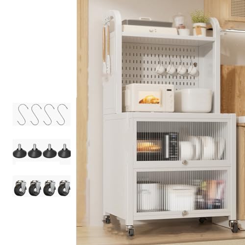 JMOZHCD Arbeitsplatten-Küchenschrank mit Fußstütze, Schlafzimmer-Hochschrank mit Tür, 4/5/6-stufiges Lagerregal mit Gitterplatte zur Aufbewahrung von Geschirr (60cm 4 Tier) von JMOZHCD