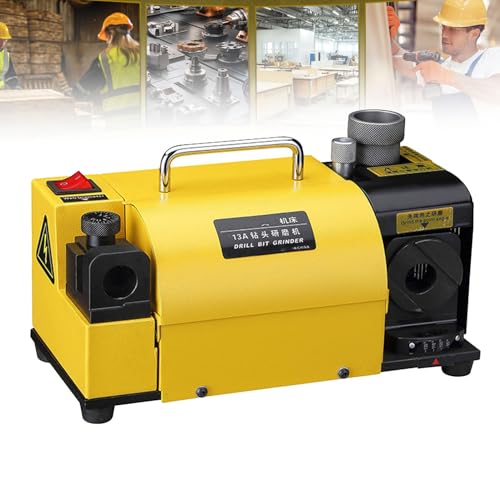 JMOZHCD Bohrerschärfer, Bohrerschleifer-Schärfer 3–13 mm, 95° bis 135° Spitzenwinkel, Verstellbarer Bohrer-Nachschärfer, tragbare Bohrer-Schärfmaschine mit 11 Spannzangen von JMOZHCD