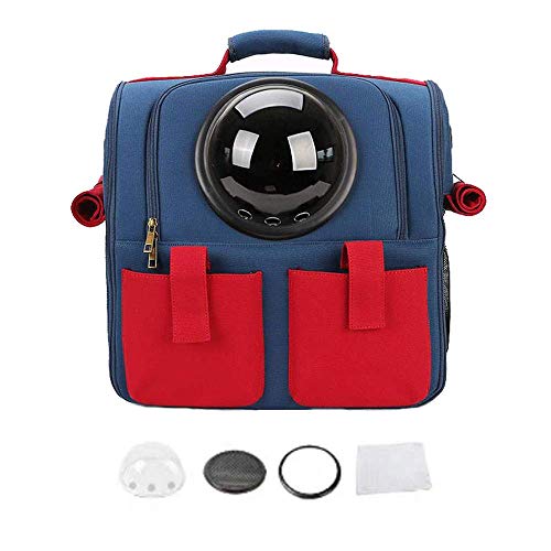JMOZHCD Haustier-Raumkapsel-Reisetasche für Katzen, Hunde, Kätzchen oder Welpen, tragbarer Reise-Haustierbeutel-Rucksack, Raumkapsel-Tragerucksack (Black Package A) von JMOZHCD