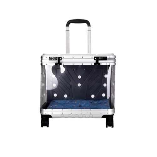 JMOZHCD Haustiergepäck, Haustier-Trolley, transparente Haustiertasche, tragbarer Haustier-Reisekoffer für den Außenbereich, Trolley-Gepäck für Reisen (A) von JMOZHCD