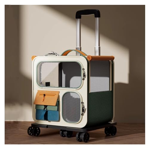 JMOZHCD Haustiergepäck, Haustiertransporter mit Teleskopgriff, Haustiertransporter-Rucksack mit Rädern, Haustier-Trolley für Reisen, Camping, Wandern von JMOZHCD
