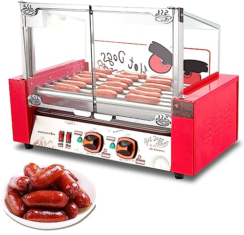 JMOZHCD Hot Dog Roller für Grill 7 Roller Wursthersteller, Nicht-Stangen-Stangen Hot Dog Grill Roller Desktop Wurst Grill Kochmaschine von JMOZHCD