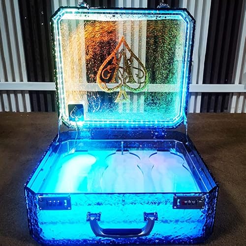 JMOZHCD LED-beleuchtete Weinaufbewahrungsbox, farbig beleuchtetes Weinflaschen-Präsentationsregal mit Fernbedienung, kommerzielle Bar-Ausstellungsflasche von JMOZHCD