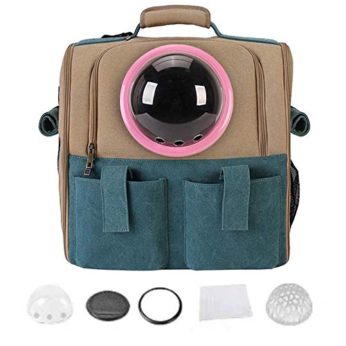 JMOZHCD Pet Space Capsule Haustier-Rucksack für Hunde, Katzen, Welpen, Kaninchen, tragbarer Reise-Haustier-Rucksack, Handtasche im Raumkapsel-Design (Pink Package B) von JMOZHCD