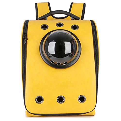 JMOZHCD Pet Space Capsule Katzenrucksack für Reisen und Wandern, transparente Hartschalenkapsel, abnehmbares Polster, verstellbare Schultergurte (D) von JMOZHCD