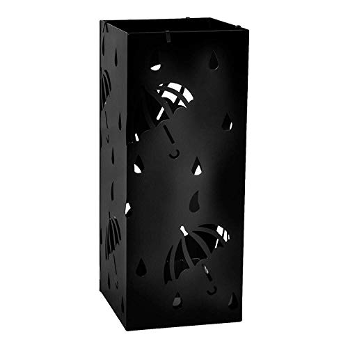JMOZHCD Regenschirmständer, Haken, Tropfschale, quadratisch, kreativ, für Hotel, Büro, Zuhause, unabhängiges Lagerregal, Zuckerrohr-Aufbewahrung, Eimerregal (Black ) von JMOZHCD