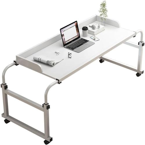 JMOZHCD Verstellbarer Steharbeitsplatz – Laptopwagen in Länge und Höhe für Zuhause, Krankenhaus und Wohnzimmer – Schreibtisch über dem Bett mit Rollen (A with a baffle) von JMOZHCD