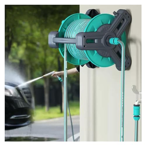 JMOZHCD Wasserpfeifenwagen für den Außenbereich, tragbarer Schlauchtrommel-Schlauchwagen, an der Wand montierter Wasserpfeifen-Aufbewahrungswagen zum Reinigen und Waschen von Haustieren (20m) von JMOZHCD