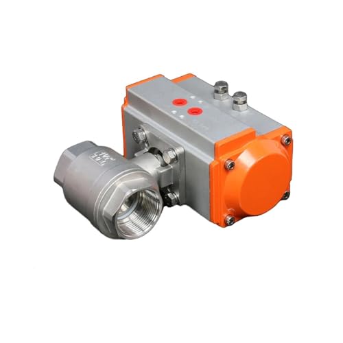 JMRTQMEC DN15 DN20 DN25 DN32 DN40 DN50 Zweiteiliger pneumatischer Kugelhahn mit hoher Plattform aus Edelstahl Q611F-16P, doppeltwirkend(0.25 Inch) von JMRTQMEC