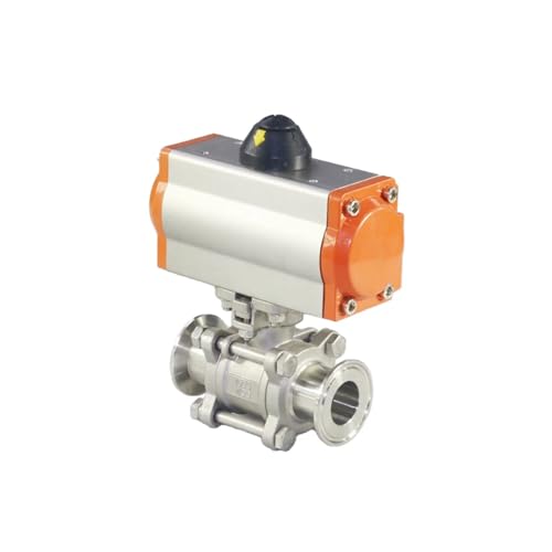 JMRTQMEC Dreiteiliger pneumatischer Schnellladekugelzylinder mit hoher Plattform aus Edelstahl Q611F-16P mit Klemmkugel, doppeltwirkend(0.5 Inch) von JMRTQMEC