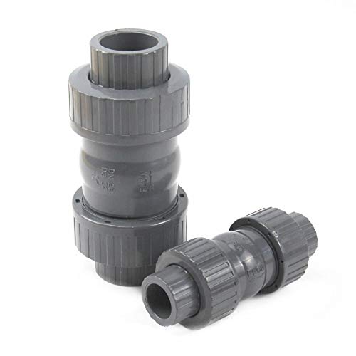 JMRTQMEC UPVC-Rückschlagventil, 20–63 mm, Doppel-Union-Rückschlagventil, verhindert Rückfluss, Wasserrohr-Ventilanschlüsse(DN32) von JMRTQMEC